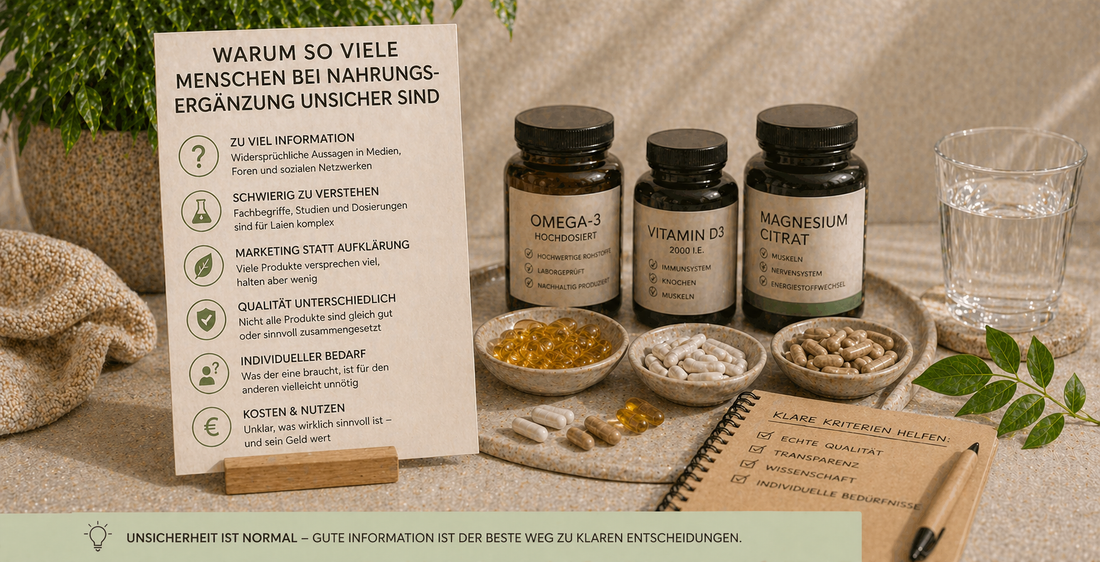 Warum viele Menschen bei Nahrungsergänzung unsicher sind
