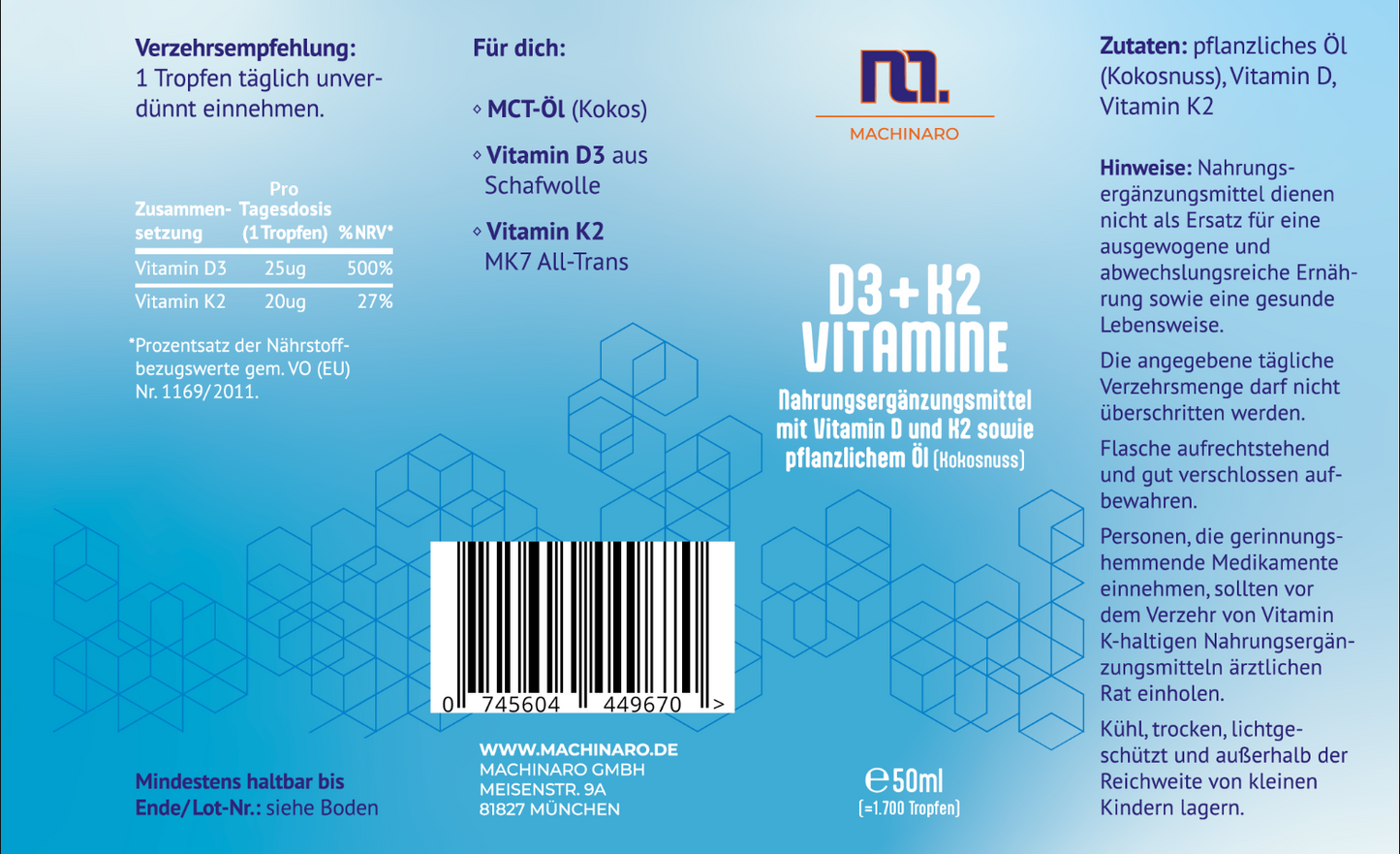 Vitamin D3+K2 drops